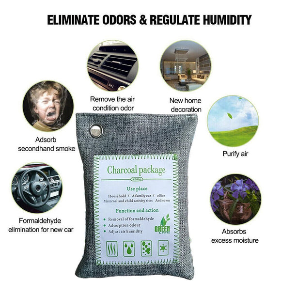 20PCS Air Purifying Bags Activated Bamboo Charcoal Freshener for Car Home Shoes 200g - RnR Galore