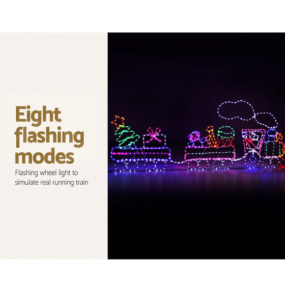 2.1M Christmas Lights 631 LED Train Motif Light Decorations Jingle Jollys - RnR Galore