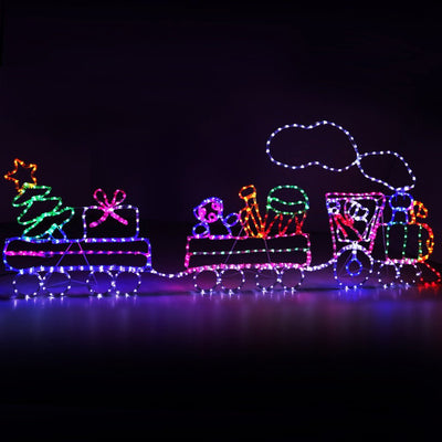 2.1M Christmas Lights 631 LED Train Motif Light Decorations Jingle Jollys - RnR Galore