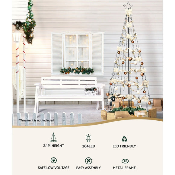 2.1M Christmas Tree LED Solar Warm Jingle Jollys - RnR Galore