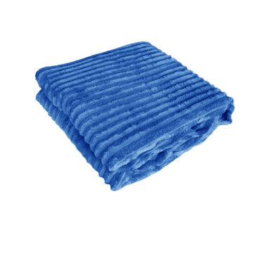 240GSM Corduroy Striped Throw Rug Blue - RnR Galore