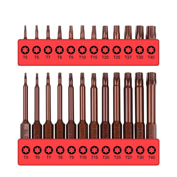 24Pc Torx Bit Set Star Head Screwdriver Bit Long Security Temper Proof T5 - T40 - RnR Galore