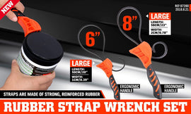 2Pc Adjustable Strap Wrench Rubber Belt Spanner Multi - Purpose Jar Opener Filter - RnR Galore