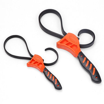 2Pc Adjustable Strap Wrench Rubber Belt Spanner Multi - Purpose Jar Opener Filter - RnR Galore