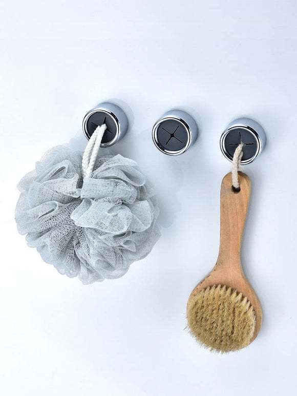 3 Pack Self Adhesive Round Towel Hooks for Kitchen and Bathroom - RnR Galore