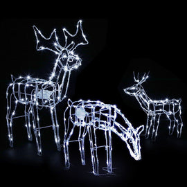 3 PCS Christmas Lights Reindeers 250 LED Decorations Jingle Jollys - RnR Galore