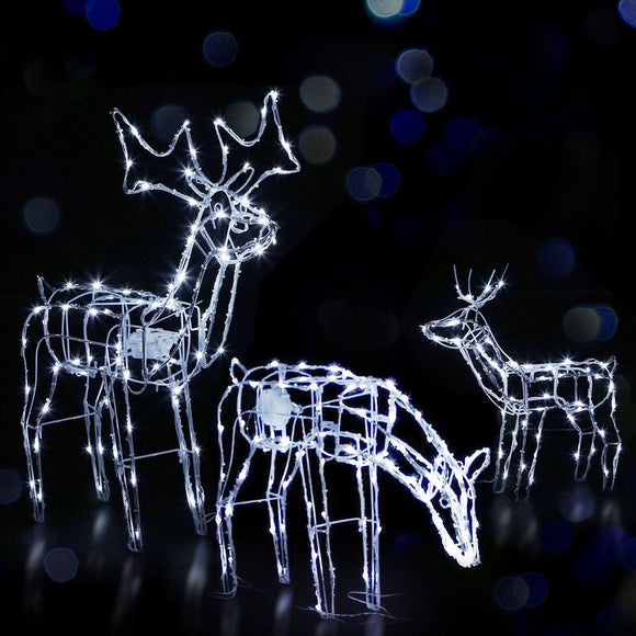 3 PCS Christmas Lights Reindeers 250 LED Decorations Jingle Jollys - RnR Galore
