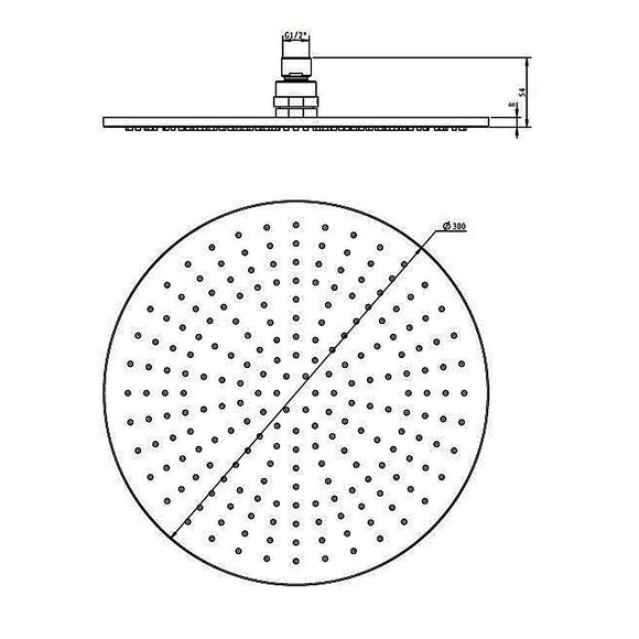 300mm Brass Shower Head Round Chrome Showerhead - RnR Galore
