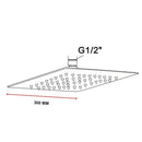 300mm Shower Head Square 304SS Polished Chrome Finish - RnR Galore