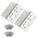 304 Flat Pin Hinge Spring 2Pack 100mm Folding Butt Door Cabinet Hinges Folding Furniture Hardware - RnR Galore
