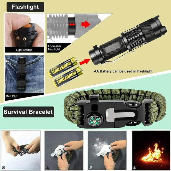 32 In 1 Emergency Survival Equipment Kit Camping SOS Tool Sports Tactical Hiking - RnR Galore