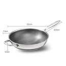 32cm 304 Stainless Steel Non - Stick Stir Fry Cooking Kitchen Honeycomb Wok Pan with Lid - RnR Galore