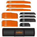 34 - Piece Reciprocating Saw Blade Set Wood and Metal Cutting Blades with Storage Pouch - RnR Galore