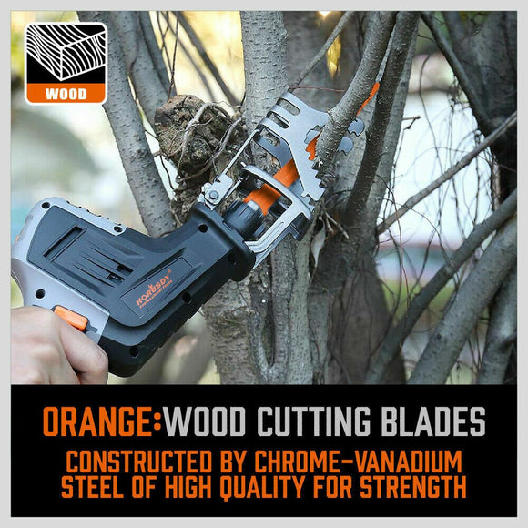 34 - Piece Reciprocating Saw Blade Set Wood and Metal Cutting Blades with Storage Pouch - RnR Galore