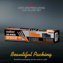 34 - Piece Reciprocating Saw Blade Set Wood and Metal Cutting Blades with Storage Pouch - RnR Galore