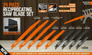 34 - Piece Reciprocating Saw Blade Set Wood and Metal Cutting Blades with Storage Pouch - RnR Galore