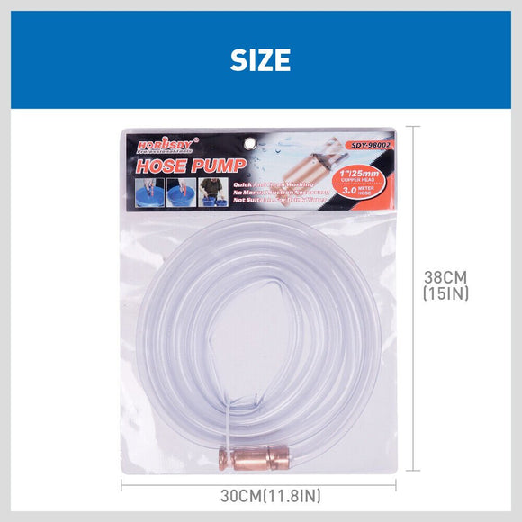 3M Self Priming Siphon Hose Water Jiggler Liquid Transfer Fuel Hose Pump Copper - RnR Galore