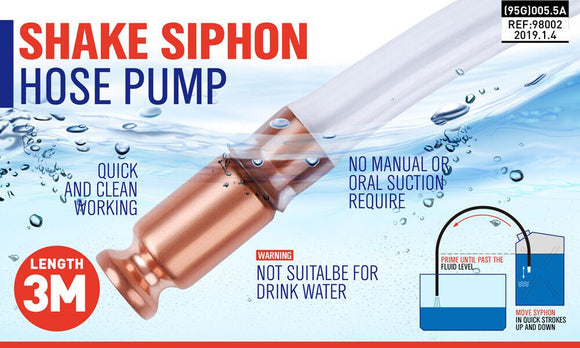 3M Self Priming Siphon Hose Water Jiggler Liquid Transfer Fuel Hose Pump Copper - RnR Galore