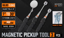 3Pc Magnetic Pick Up Tool & Swivel Inspection Mirror Telescoping Rod Heavy Duty - RnR Galore