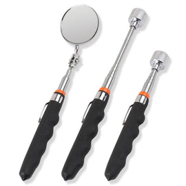 3Pc Magnetic Pick Up Tool & Swivel Inspection Mirror Telescoping Rod Heavy Duty - RnR Galore