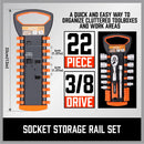 3Pc Socket Rails 66 Socket Holder Space Organiser Garage Rack 1/4" 3/8" 1/2" - RnR Galore