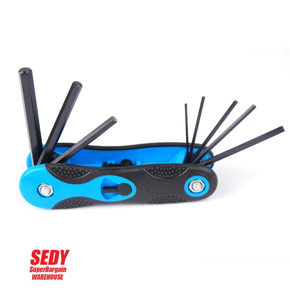 3x Folding Torx Key Hex Key Ball End Allen Key Set Tools Wrench Spanner Opener - RnR Galore