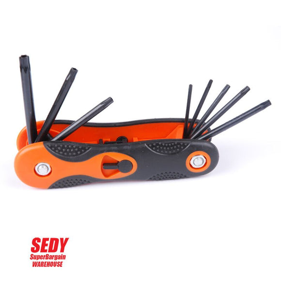 3x Folding Torx Key Hex Key Ball End Allen Key Set Tools Wrench Spanner Opener - RnR Galore