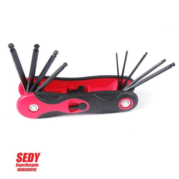 3x Folding Torx Key Hex Key Ball End Allen Key Set Tools Wrench Spanner Opener - RnR Galore