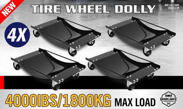 4 x Heavy Duty Wheel Dolly 450 kg 1000 lb Car Vehicle Positioning Jack Platform - RnR Galore