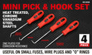 4Pc Pick Hook Set O Ring Oil Seal Remover Non - Slip Rubber Handle Red Local Stock - RnR Galore