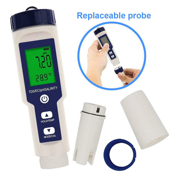 5 - IN - 1 Digital Water Quality Tester Waterproof pH TDS EC Temperature Meter Pool - RnR Galore