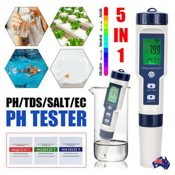 5 - IN - 1 Digital Water Quality Tester Waterproof pH TDS EC Temperature Meter Pool - RnR Galore