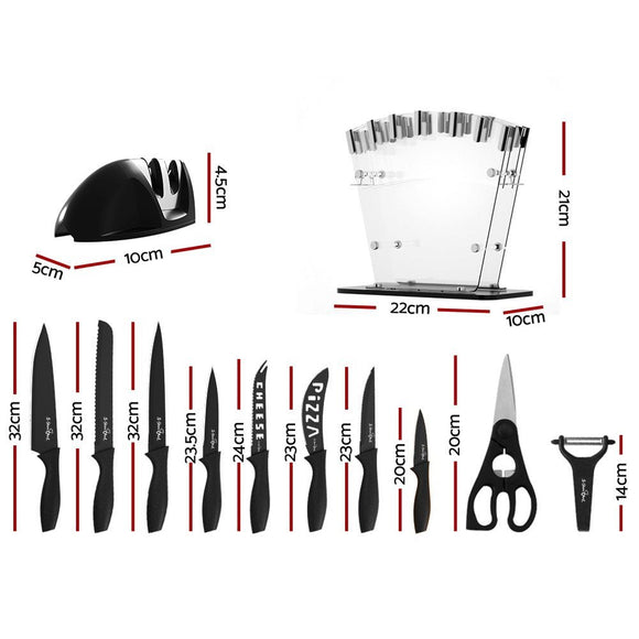 5 - Star Chef 17PCS Kitchen Knife Set Stainless Steel Non - stick with Sharpener - RnR Galore
