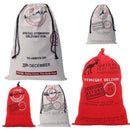 50x70cm Canvas Hessian Christmas Santa Sack Xmas Stocking Reindeer Kids Gift Bag, Cream - Faceless Santa (B) - RnR Galore