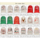 50x70cm Canvas Hessian Christmas Santa Sack Xmas Stocking Reindeer Kids Gift Bag, Cream - Santa Express - RnR Galore