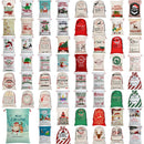 50x70cm Canvas Hessian Christmas Santa Sack Xmas Stocking Reindeer Kids Gift Bag, Cream - Snowflakes Delivery - RnR Galore