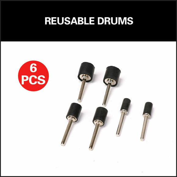51Pc Sanding Bands Drum Sleeve Set 120 Grits Mandrel Dremel Rotary Kit 3mm Shank - RnR Galore