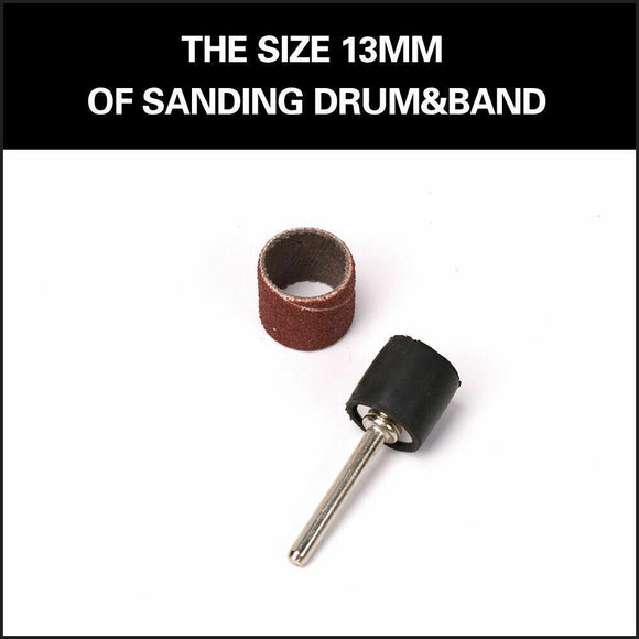 51Pc Sanding Bands Drum Sleeve Set 120 Grits Mandrel Dremel Rotary Kit 3mm Shank - RnR Galore