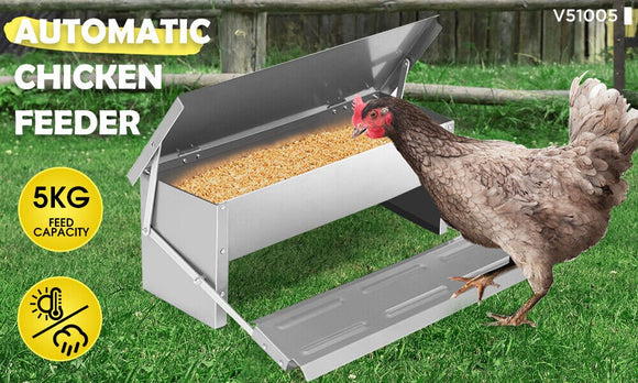 5KG 7.5L Garden Farm Automatic Food Storage Box Stand Chicken Feeder Poultry AU - RnR Galore