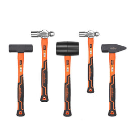 5Pc Hammer Set Rubber / Ball Pein / Sledge / Cross Pein Mallet TPR Grip Handle - RnR Galore