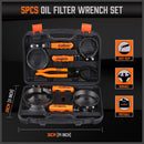 5Pc Oil Filter Wrench Set Swivel Grip Steel Belt Spanner Universal Filter Remove - RnR Galore