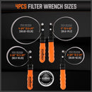 5Pc Oil Filter Wrench Set Swivel Grip Steel Belt Spanner Universal Filter Remove - RnR Galore