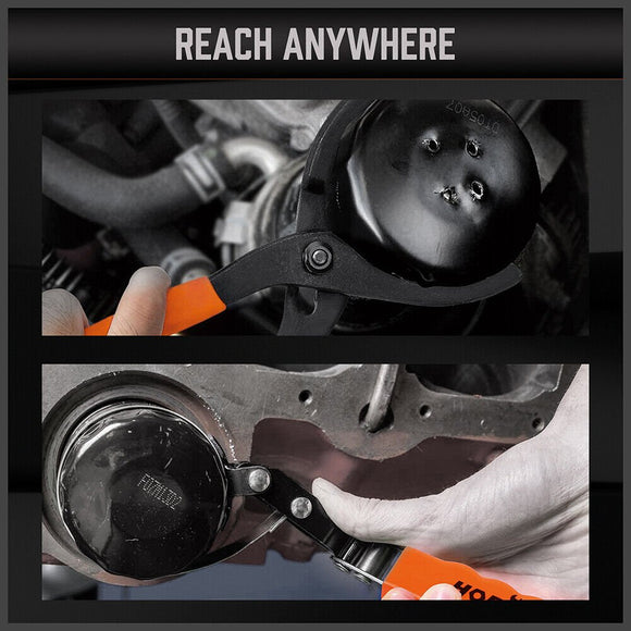 5Pc Oil Filter Wrench Set Swivel Grip Steel Belt Spanner Universal Filter Remove - RnR Galore
