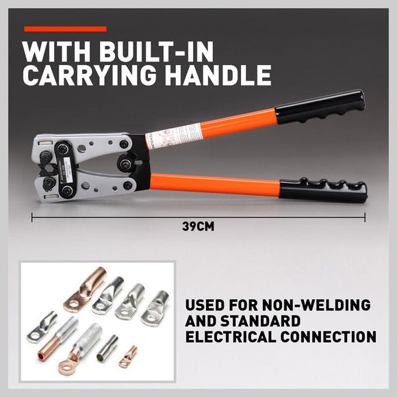 6 - 50 mm2 Wire Crimper Cable Crimp Electric Tube Crimping Hand Tool Battery Lug - RnR Galore