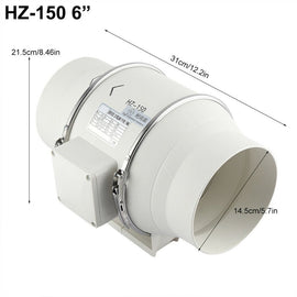 6'' Extractor Fan Duct Hydroponic Inline Exhaust Vent Industrial - RnR Galore