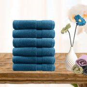 6 piece ultra light cotton face washers in teal - RnR Galore