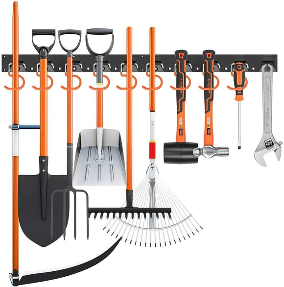 64" Wall Mount Tool Hanger Garden Storage Organizer Mop Broom Holder Hook Pegs - RnR Galore