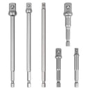6Pc Drill Socket Adapter Set Long Short Combination Extension Impact Nut Driver - RnR Galore