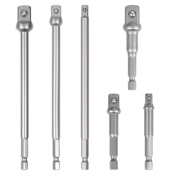 6Pc Drill Socket Adapter Set Long Short Combination Extension Impact Nut Driver - RnR Galore