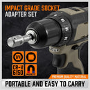 6Pc Drill Socket Adapter Set Long Short Combination Extension Impact Nut Driver - RnR Galore